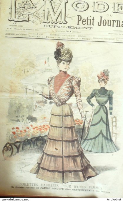 La Mode du Petit journal 1898 n° 38 Toilettes Costumes Passementerie