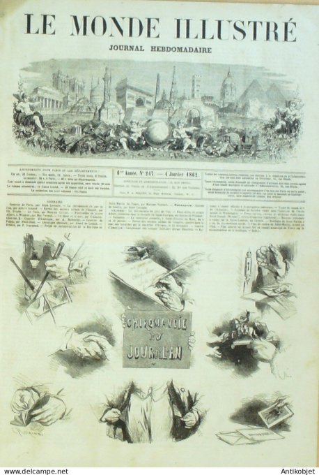 Le Monde illustré 1862 n°247 St-martin de Tours (37) Angleterre Windsor Etats-Unis Beaufort Arkansas