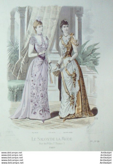 Gravure Mode Salon 1889 #  986 (Old Fashion plate)