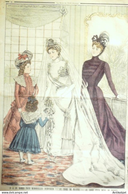 La Mode du Petit journal 1898 n°38 Robe de Mariée é demoiselle d'honneur