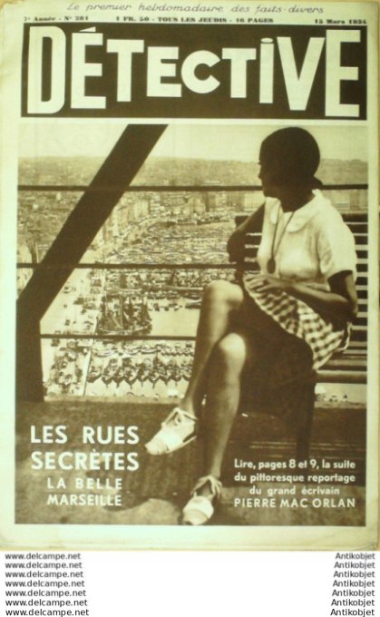 Détective 1934 # 281 St-Quentin Dijon Metz Marseille