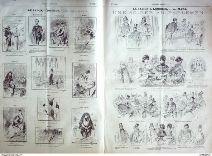 Le Journal Amusant 1880 # 1239 Une soiree au parlement saison a Londres par Mars