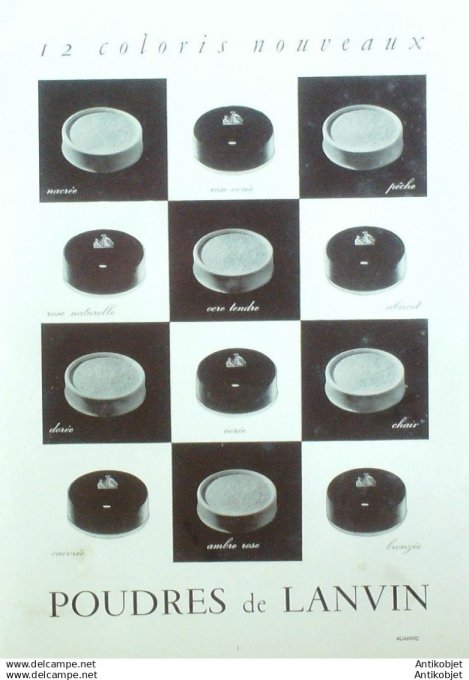Publicite Cosmetique Lanvin Poudres 1949