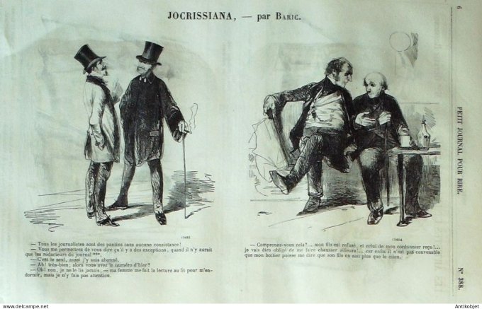 Petit journal pour Rire 1862 # 388 Jocrissiana Baric