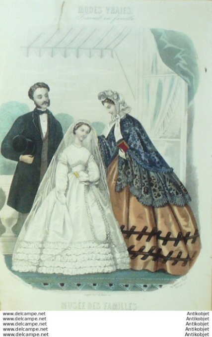 Gravure Mode Musee des familles 1863 #  7 (Old fashion plate)