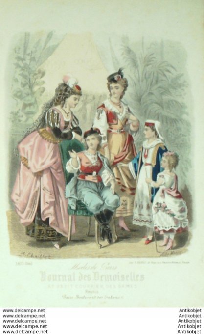 Journal de Demoiselles 1872 # 3873b Travestissements enfants