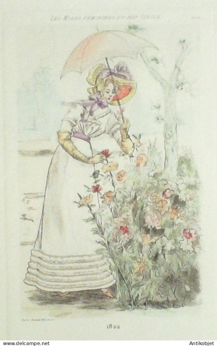 Gravure Mode Boutet (pointe seche aquarellee old Fashion plate) Pl 22-1902