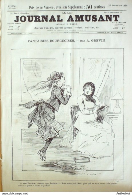 Le Journal Amusant 1885 # 1530 Noel a Paris par Mar