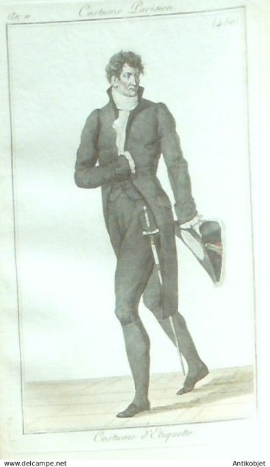 Costume Parisien 1803 an 11 # 450 (eau forte) Costume d'étiquette