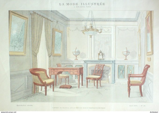 Gravure Mode illustree 1899 # 18 (Old Fashion plate) RARE