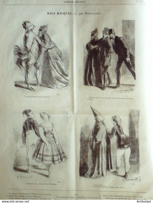 Le Journal Amusant 1870 #  737 Bals masques par Morland Edouard Ancourt et Damourette