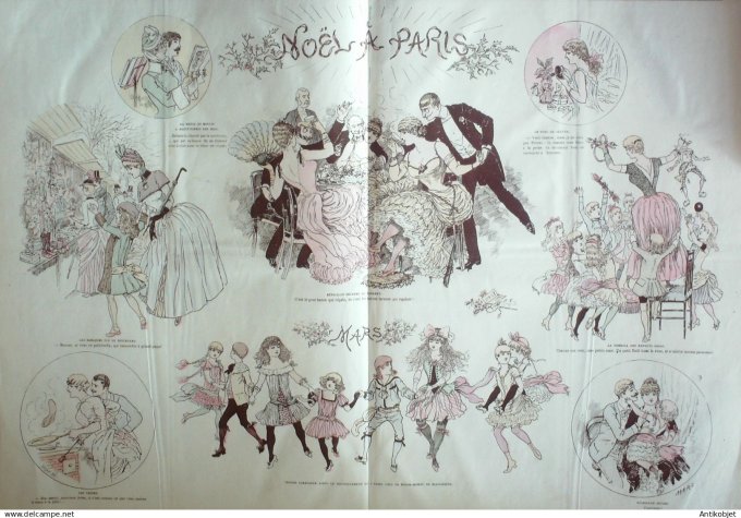 Le Journal Amusant 1885 # 1530 Noel a Paris par Mar