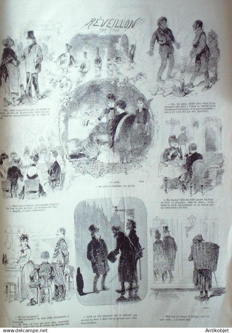 Le Journal Amusant 1885 # 1530 Noel a Paris par Mar