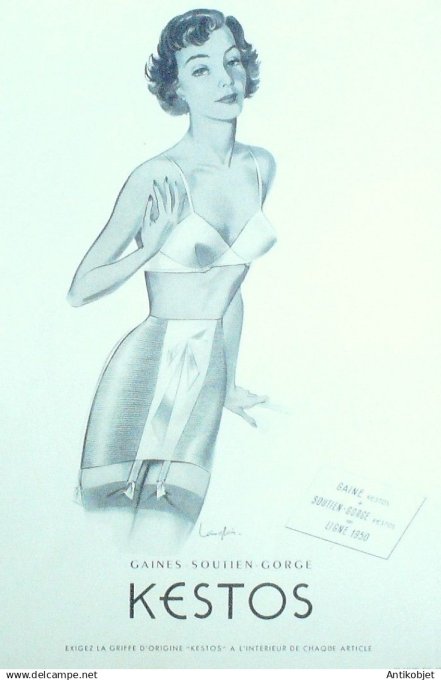 Publicité Lingerie Kestos Vahiné signée Langlois 1959
