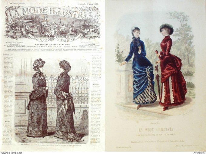 La Mode illustrée journal + gravure associée 1882 # 10