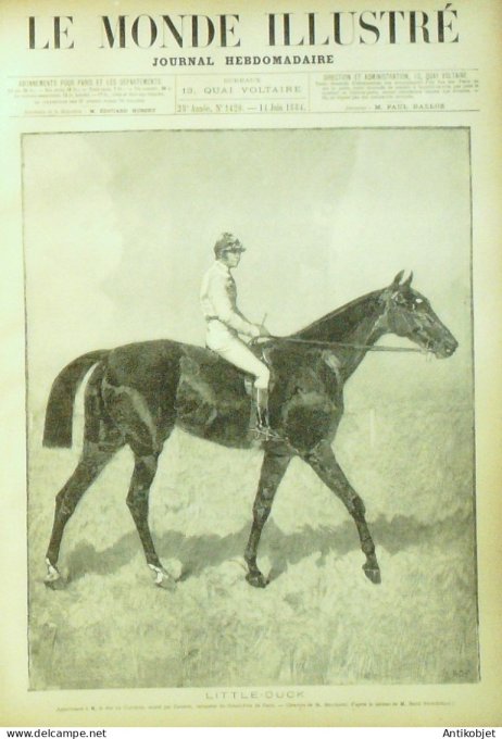 Le Monde illustré 1884 n°1420 Little-Duc Boulogne (92) bataille des fleurs