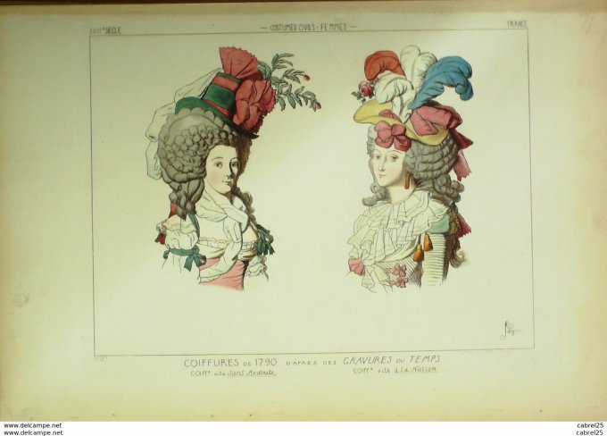 Mode Coiffures à la nation sans Redoute 1790