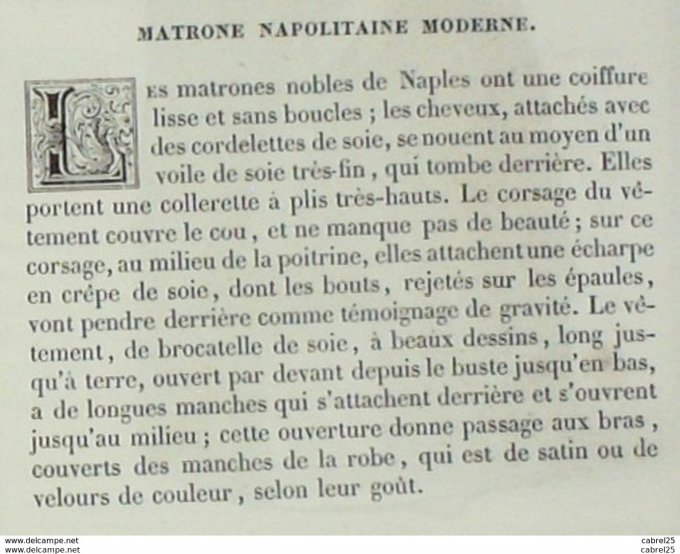 Italie NAPLES Matrone napolitaine 1859