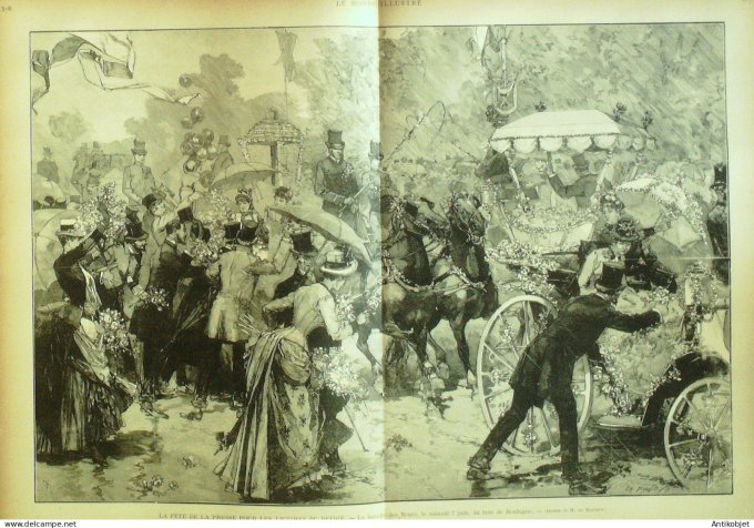 Le Monde illustré 1884 n°1420 Little-Duc Boulogne (92) bataille des fleurs