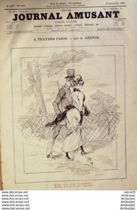 Le Journal Amusant 1886 # 1577 Theatre de l'Ambigu le fils de Porthos par Stop