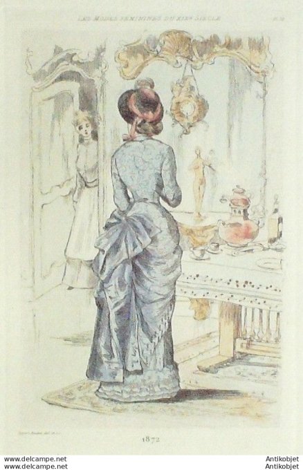 Gravure Mode Boutet (pointe seche aquarellee old Fashion plate) Pl 72-1902