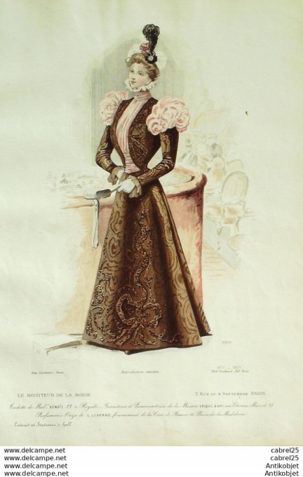 Gravure de mode Le Moniteur 1897 n°07 (Maison Benoît) Gd format