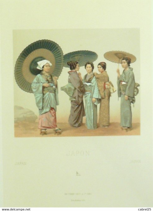 Japon Dames et PARASOLS en SOIE BAMBOU