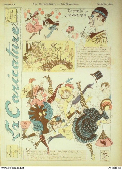 La Caricature 1881 #  83 Lettres japonaises Robida