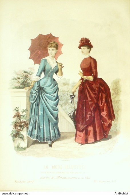 Gravure de mode La Mode illustrée 1884 n°37 (Maison Bréant-Castel)