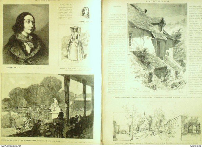 Le Monde illustré 1884 n°1429 Gargilesse Châteaubrun (36) Georges Sand Roche-Martin (23)