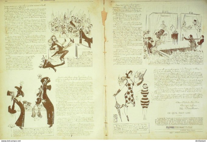 La Caricature 1881 #  83 Lettres japonaises Robida