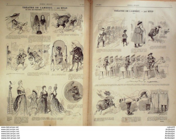 Le Journal Amusant 1886 # 1577 Theatre de l'Ambigu le fils de Porthos par Stop