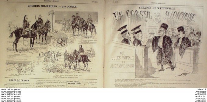 Le Journal Amusant 1886 # 1577 Theatre de l'Ambigu le fils de Porthos par Stop
