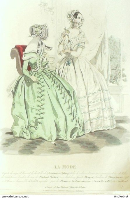 Gravure La mode 1841 # 31 (aquarelle old Fashion plate)