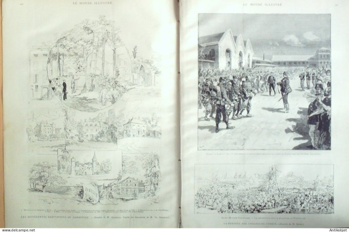 Le Monde illustré 1886 n°1528 Lamartine Egypte Caire Sésostris Rhamsès II Madrid cyclone