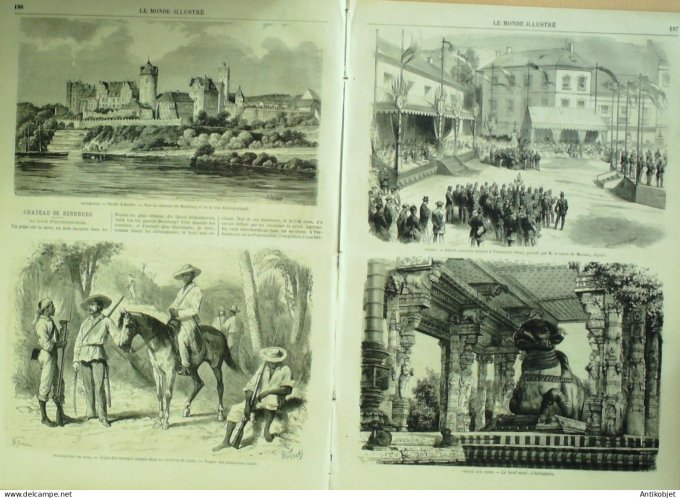 Le Monde illustré 1869 n°650 Le Havre (76) Inde Serringham Algérie Oran Vimoutiers (61) Allemagne Be