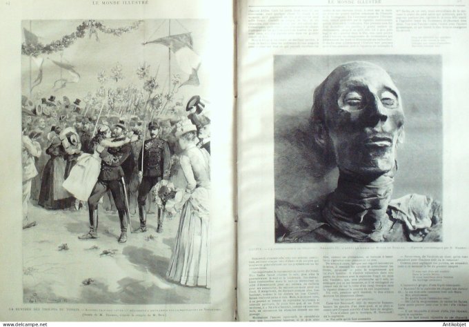 Le Monde illustré 1886 n°1528 Lamartine Egypte Caire Sésostris Rhamsès II Madrid cyclone