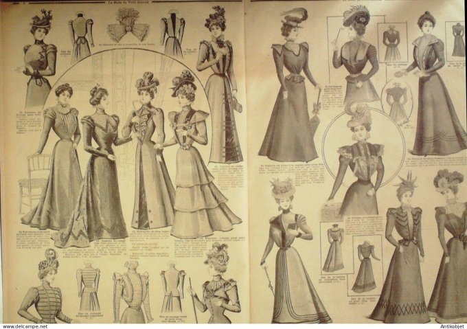 La Mode du Petit journal 1898 n° 09 Toilettes Costumes Passementerie