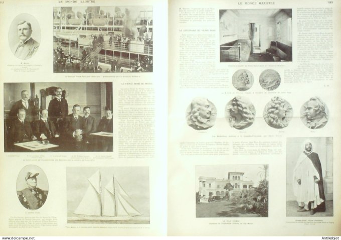 Le Monde illustré 1902 n°2344 Victor Hugo Centenaire Autriche Trieste Via Nuova Roquebrune (06)