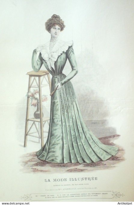 Gravure Mode illustree 1900 #  2 (Old Fashion plate) RARE