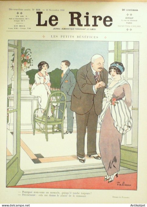 Le Rire 1912-11-16 # 511 Journal humoristique Ed.Originale Petits benefices