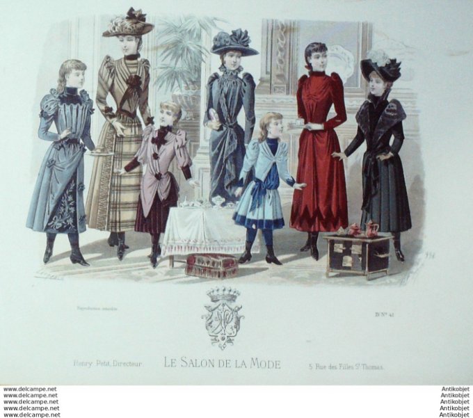 Gravure Mode Salon 1889 #  998 (Old Fashion plate)