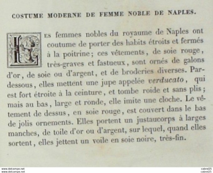 Italie NAPLES noble villageoise 1859