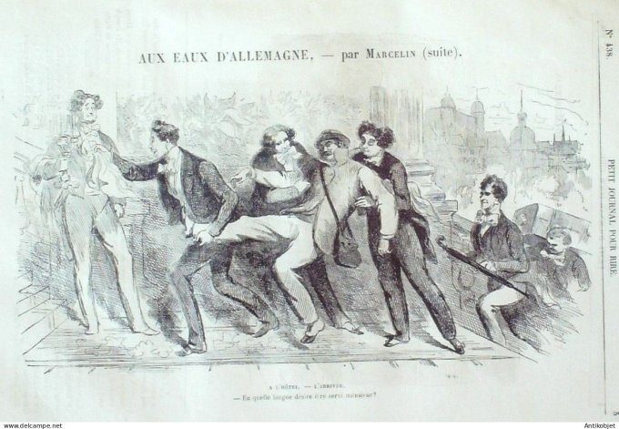 Petit journal pour Rire 1863 # 438 Aux eaux d'Allemagne Marcelin