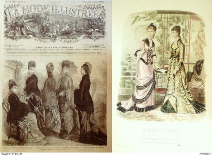 La Mode illustrée journal + gravure associée 1878 # 18