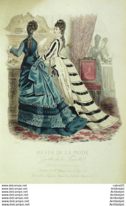 Gravure Mode La Gazette 1875 # 163 (Old Fashion plate)