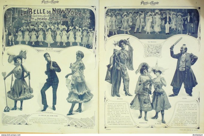 Paris qui chante 1903 n° 22 Bérard Bailly Perducet Charny Reschal Belle de New york