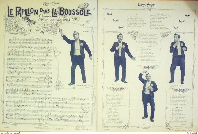 Paris qui chante 1903 n° 22 Bérard Bailly Perducet Charny Reschal Belle de New york