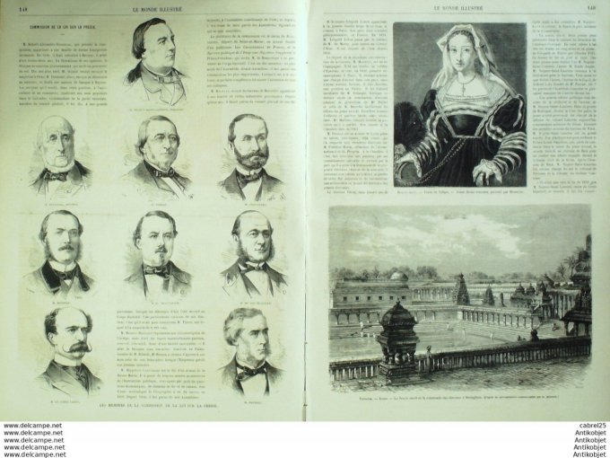 Le Monde illustré 1867 n°569 Tours (37) Angleterre Londres Inde Seringham