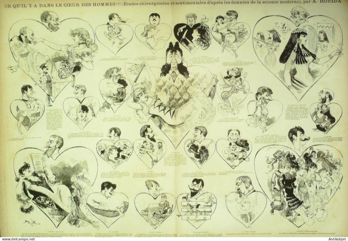 La Caricature 1881 #  93 Dans ce coeur des hommes Robida Accidents de chemin de fer Draner